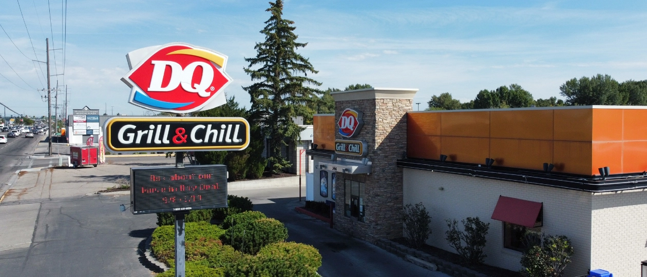 A Dairy Queen Location with its sign visible in the foreground