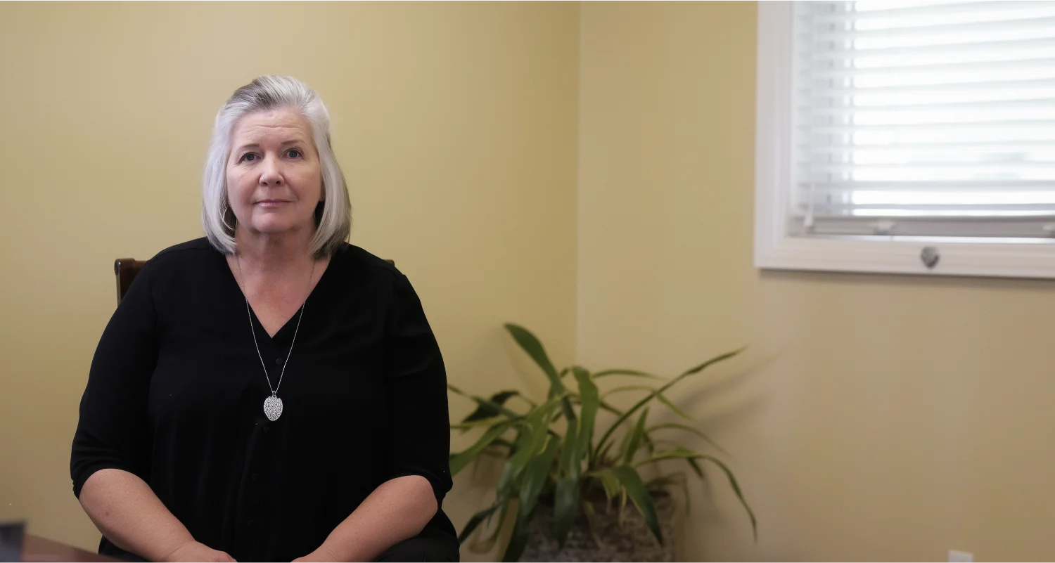 A picture of Laura Burton in an office