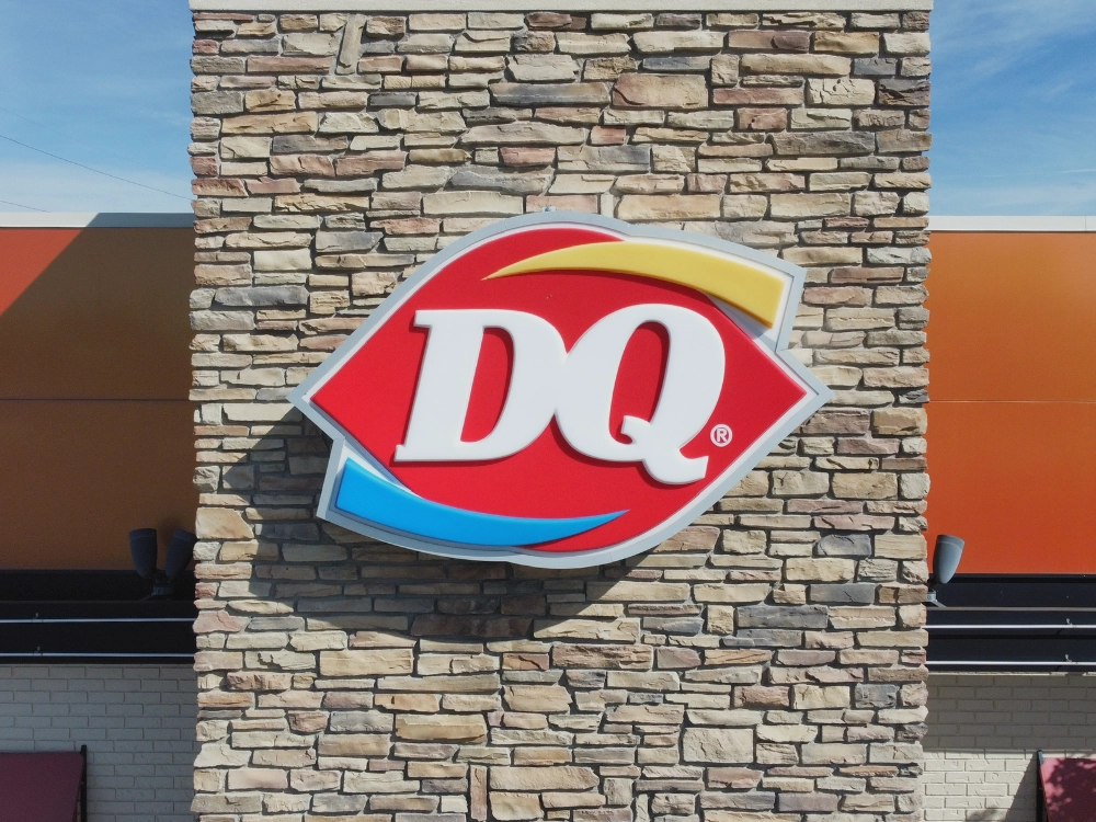 The front of a Dairy Queen location with the logo prominently featured